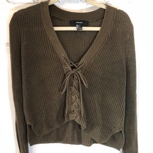 Olive, Knit Crop Top